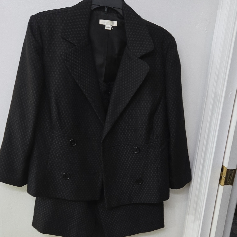 London Times Textured Black Blazer